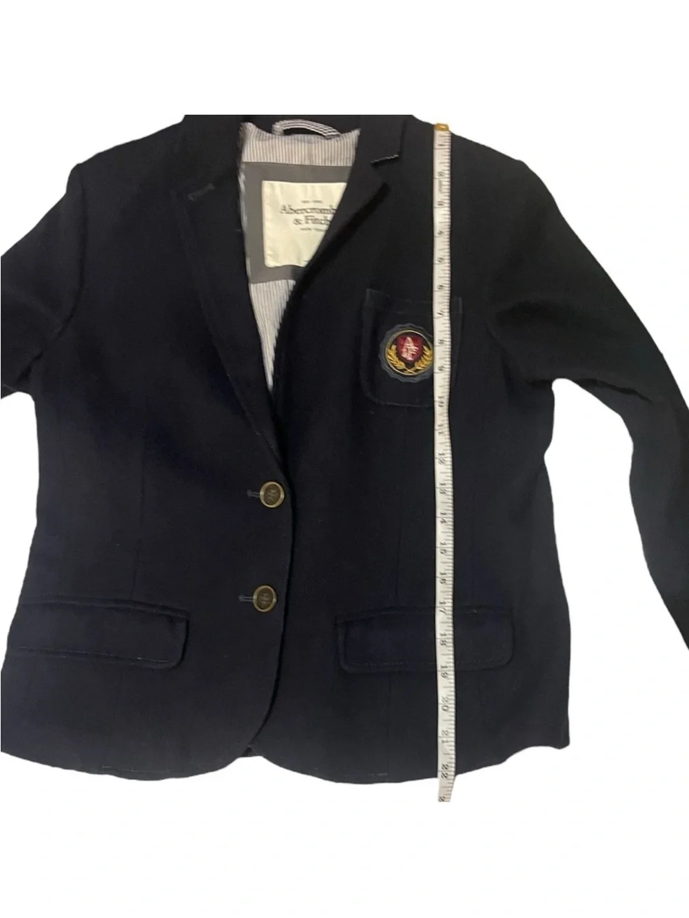 Abercrombie & Fitch Wool Blend Academy Blazer With Crest Navy
Child Large - Picture 10 of 10